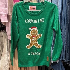 Tipsy Elves Green Gingerbread Sweater